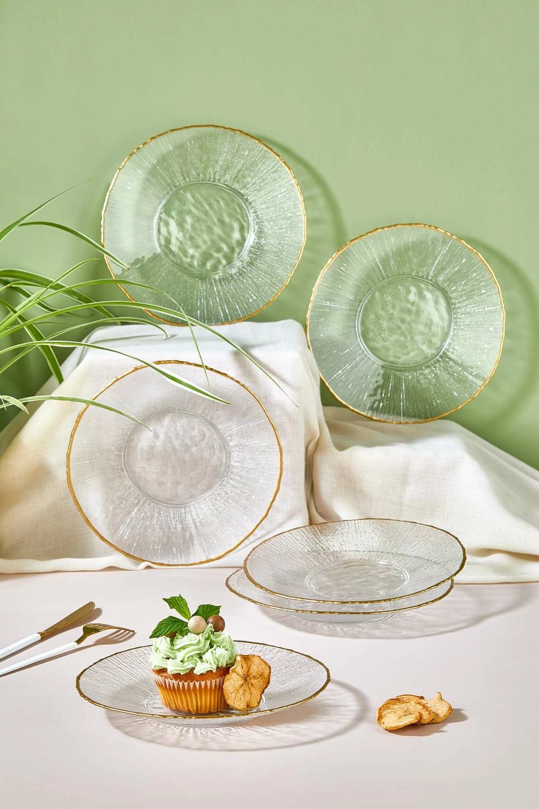 Set pjatash ëmbëlsirash (6 copë), Hermia, Ekol, transparent