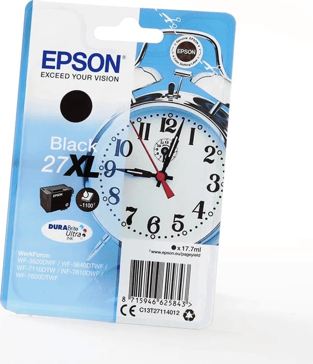 kartush boje, Epson, 27XL C13T27114012, 17.7 ml 1100 faqe XL, e zezë