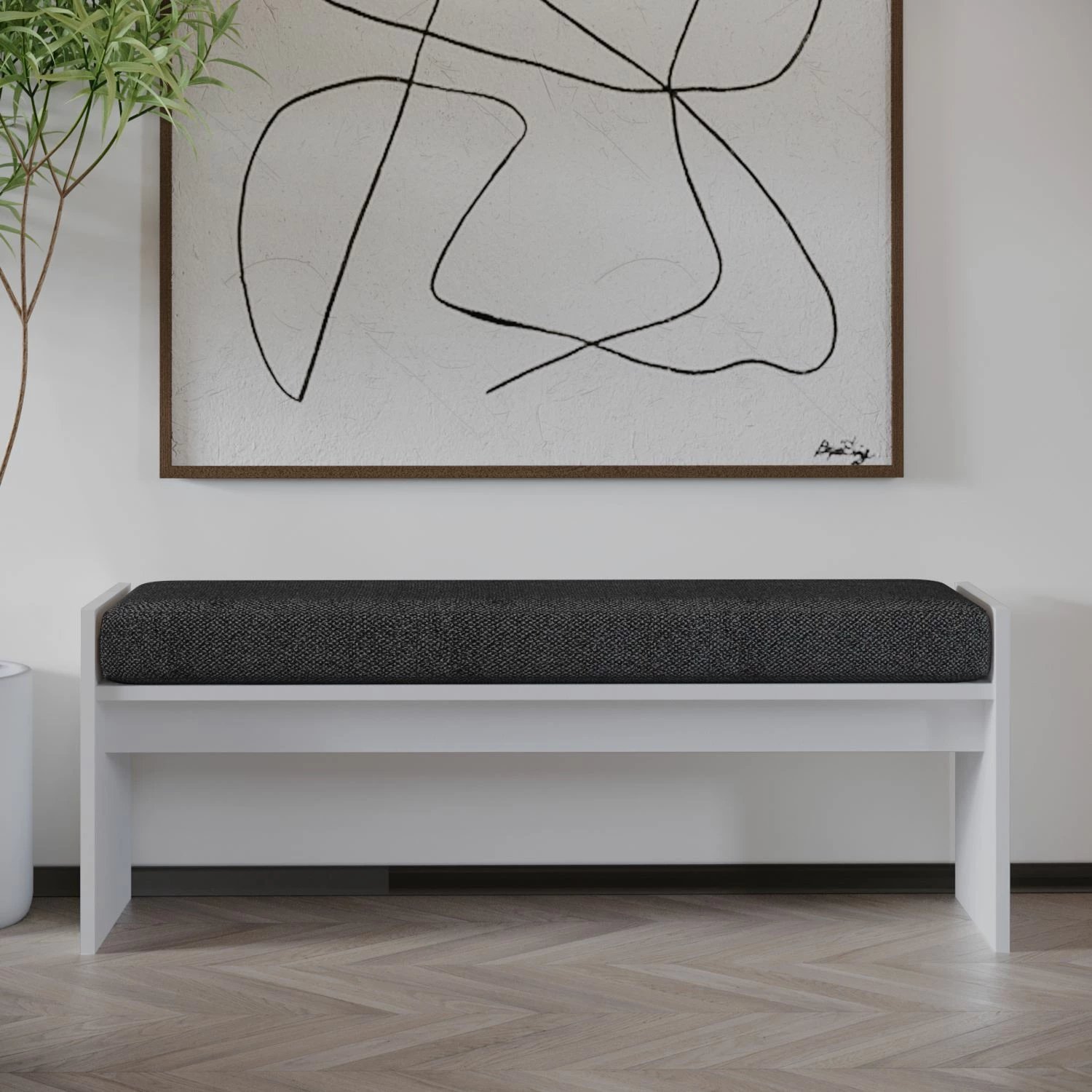 Bankë Atelier del Sofa, ngjyrë e bardhë, Pearl