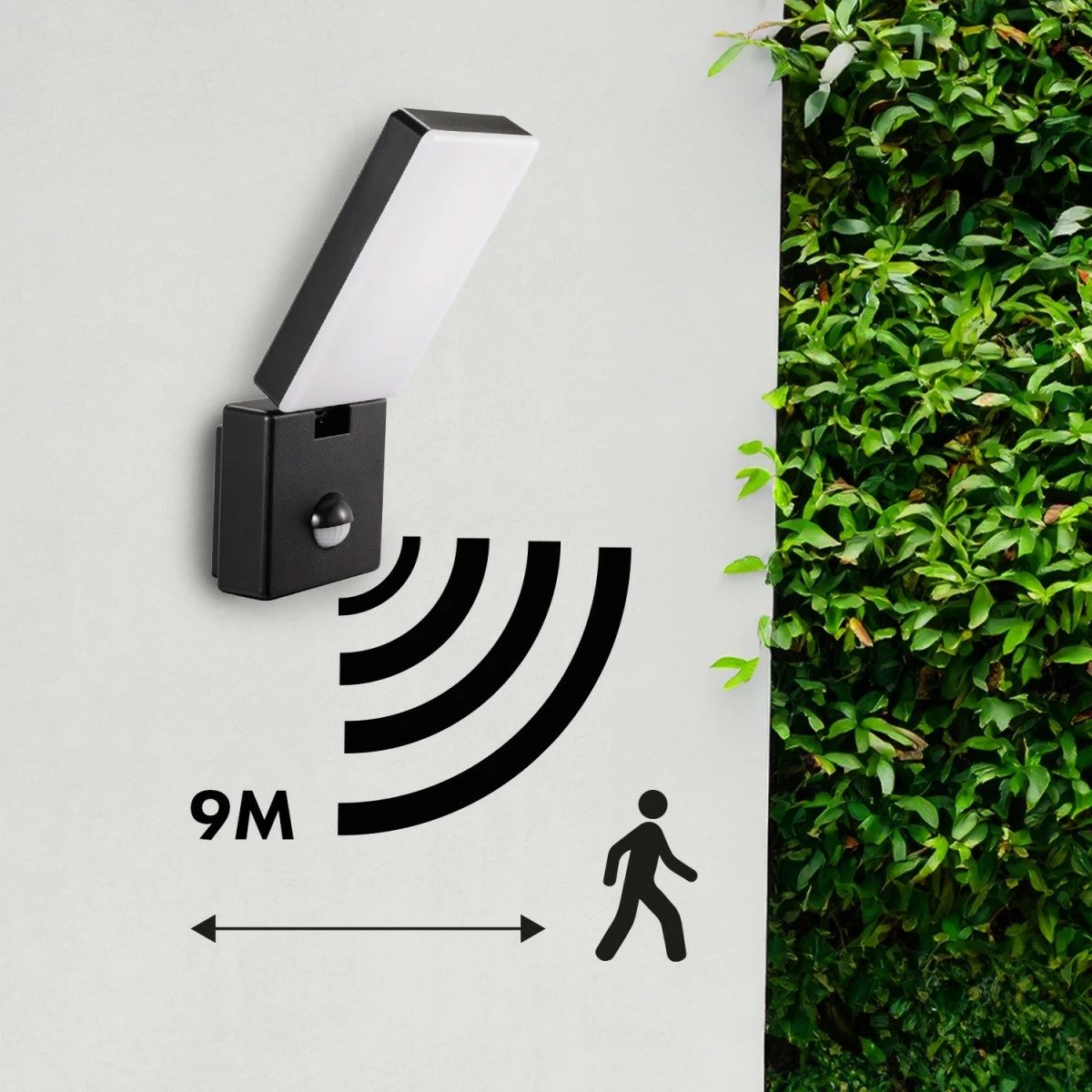 Lampë LED me sensor lëvizjeje, Maclean MCE516 B, 10W 800lm 4000K, IP65, e zezë