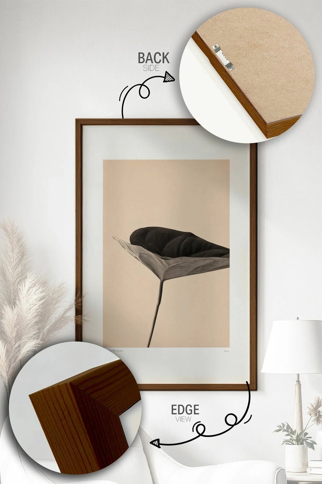 Pikturë dekorative me kornizë, Wallity, Lmnmdlkahve44, shumëngjyrëshe, 33x48cm