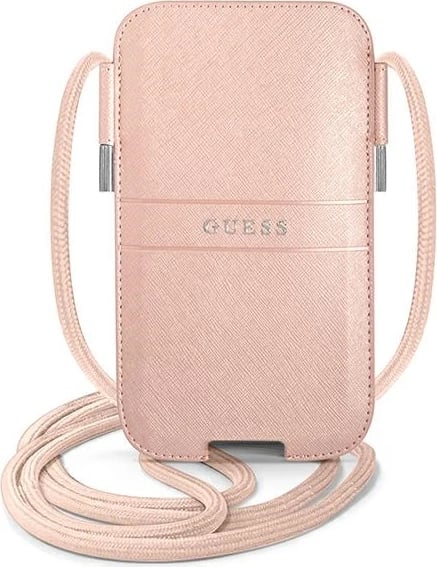 Çantë për telefon Guess Saffiano Strap 6.1", Rozë