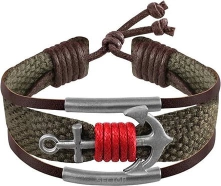 Byzylyk për meshkuj SECTOR JEWELS RUDE, kafe/gjelbër me të kuqe