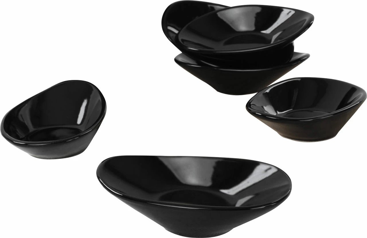 Set tasash për salcë, qeramike, 6 copë, ngjyrë e zezë, Hermia Concept, ST511006F650A000000MAYD200