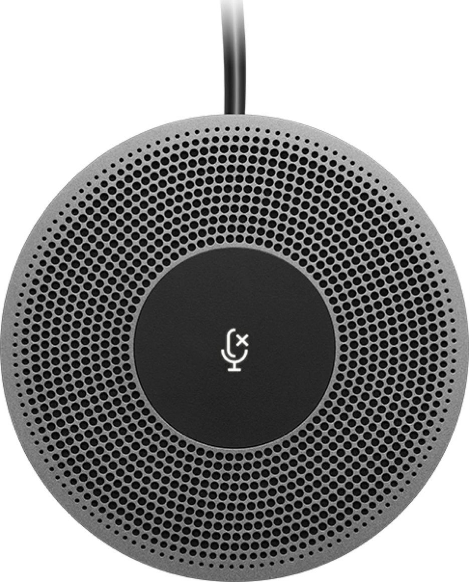 Mikrofon konferencash Logitech Expansion Mic për MeetUp, me kabllo, i zi, gri
