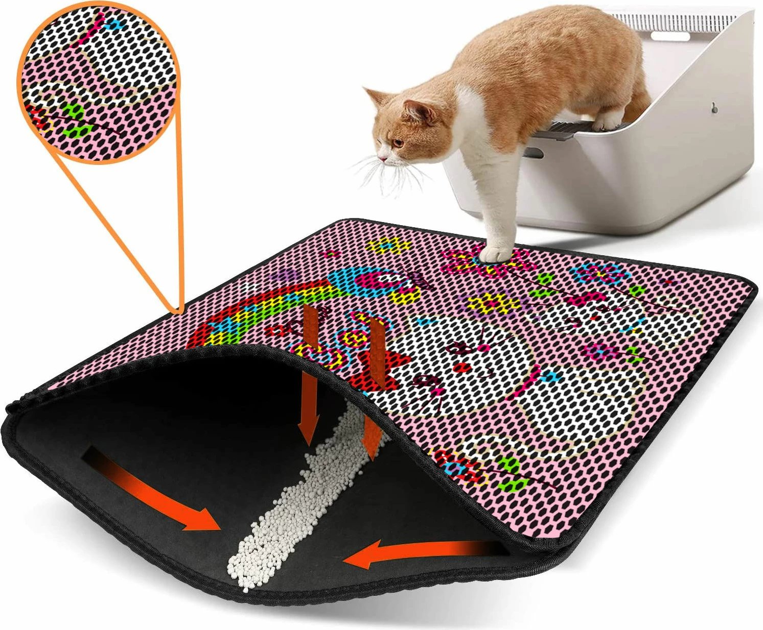 Tapet për rërë mace, shumëngjyrësh, Paws & Whiskers, Nrszn0047, 45x60cm