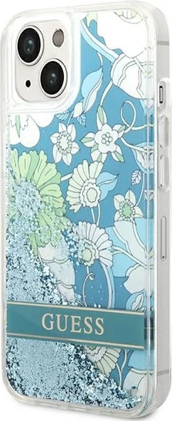 Mbështjellës Guess Flower Liquid Glitter për iPhone 14 6.1", i gjelbër, hardcase Mbështjellës Guess Flower Liquid Glitter për iPhone 14 6.1", i gjelbër, hardcase