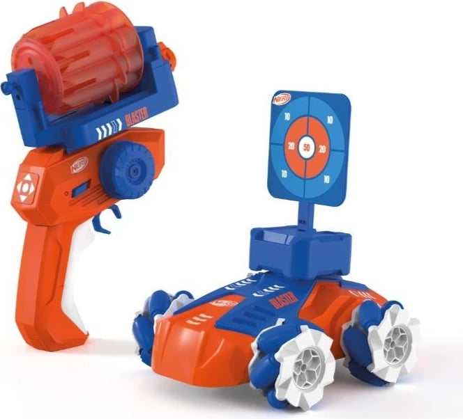 Makine RC Carrera Nerf Blasting 2.4GHz, me telekomandë, 10 shigjeta, Blu/Portokalli