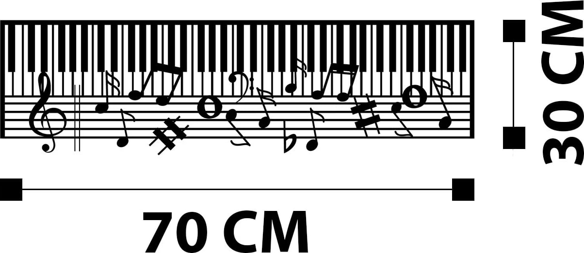 Aksesor dekorativ metalik për mur, piano, Wallity - M121 Aksesor dekorativ metalik për mur, piano, Wallity - M121