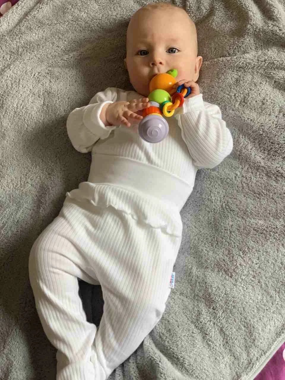 set 2-copësh foshnje, New Baby, Stripes, 100% pambuk, madhësi 86 (12-18m), për vajza, e bardhë