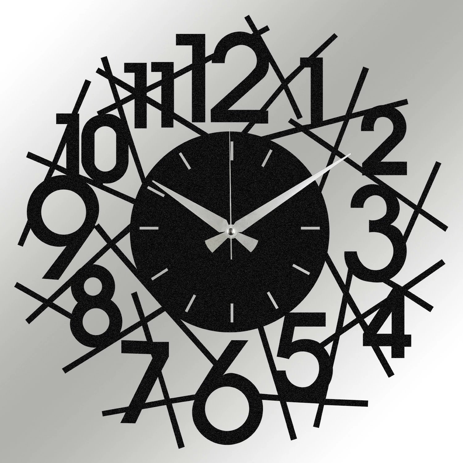 Orë muri dekorative prej metali, Wallity Rasputin, e zezë, 48x48cm