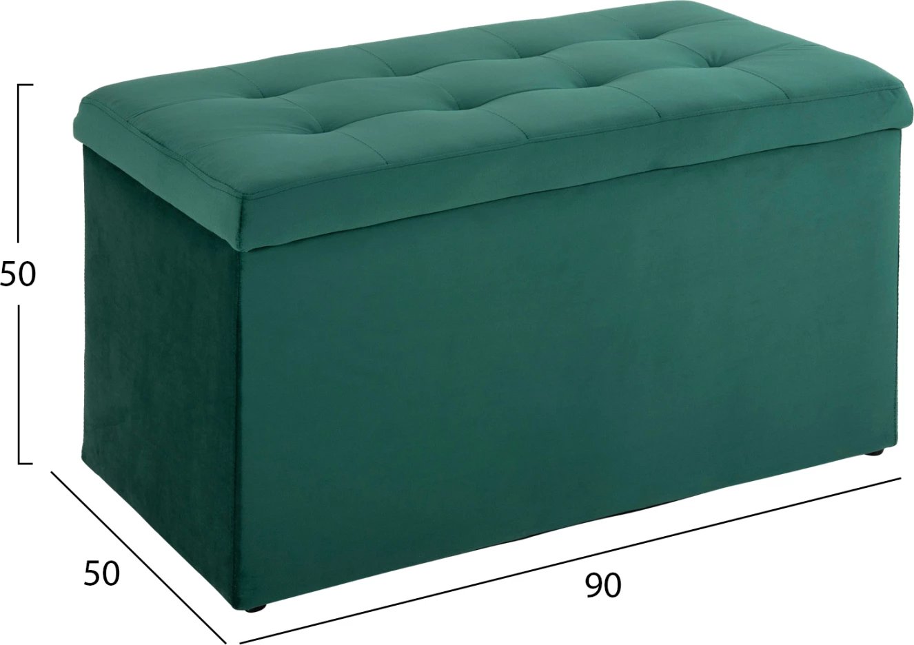 Karrige për bar me sandëk PUNK, ngjyrë jeshile selvi, FH279.13, 90x50x52H cm