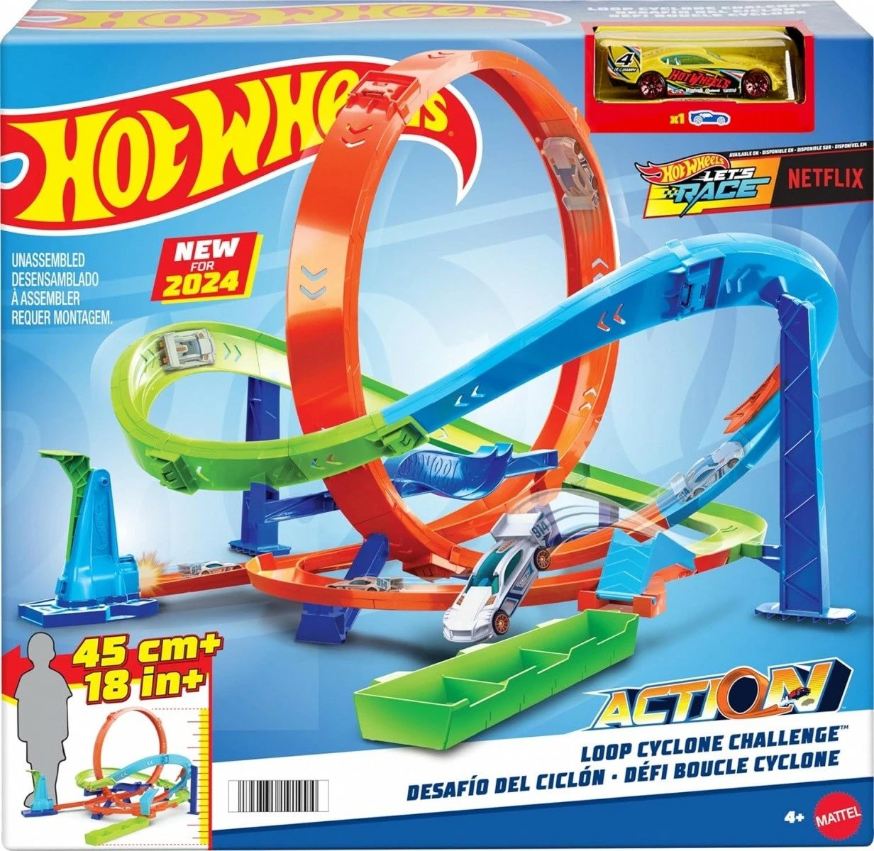 Set pistë makinash Hot Wheels Twisted Tornado, 1:64, shumëngjyrësh