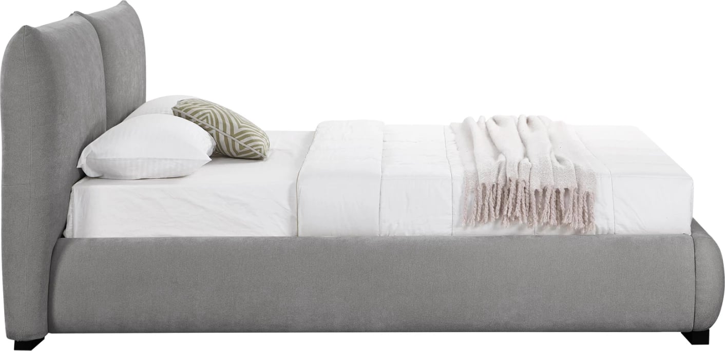 Krevat dopio me hapësirë për depo, stof leshi artificial, gri, NUVIA CD728.01, dyshek 160x200cm