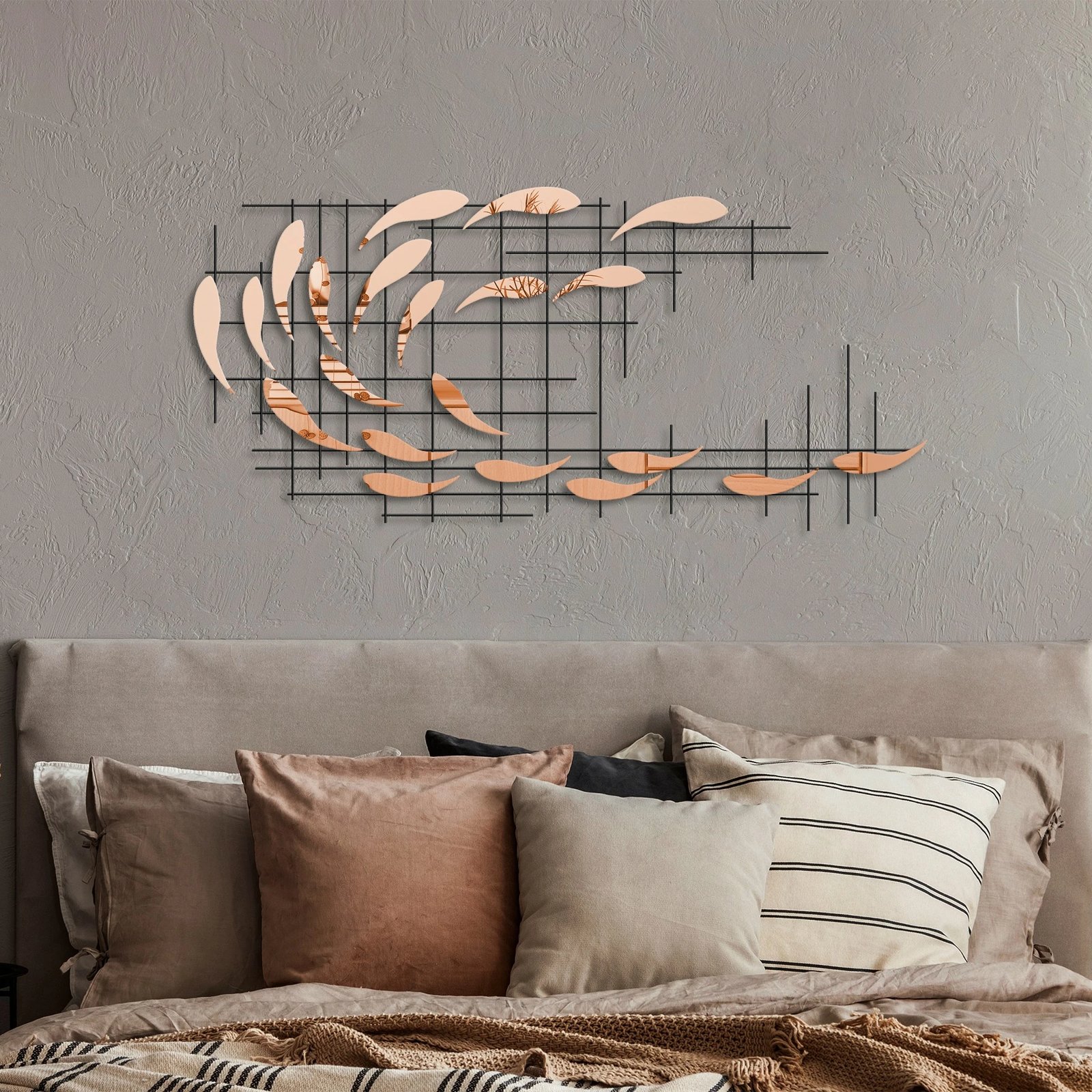 Aksesor dekorativ metalik për mur Wallity, Sheen - 2