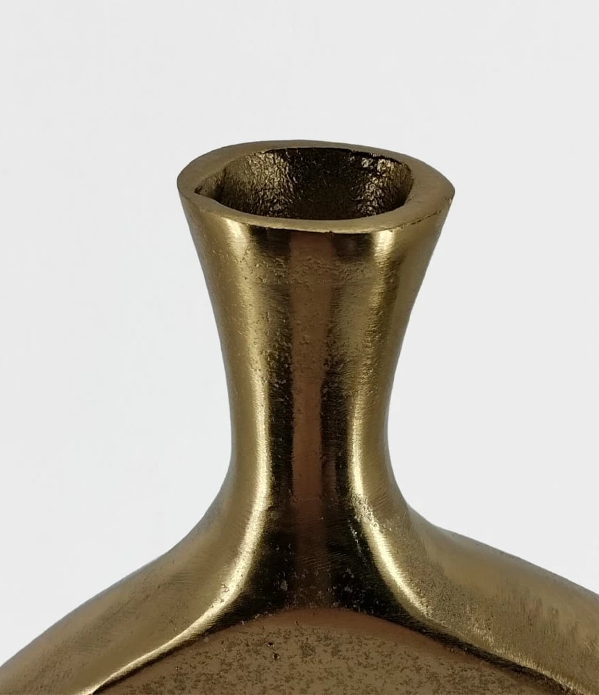 Vazo abstrakte, alumin, ngjyrë ari, 28x5x61cm