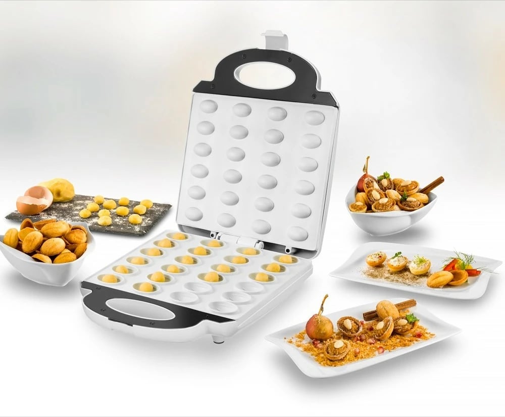 Aparat për vafla Unold 48360, 24 vafla, Inoks, Plastikë, Bardhë