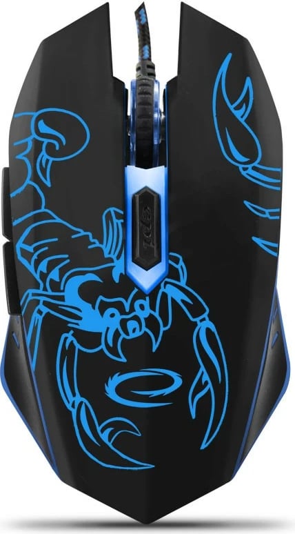 Maus gaming Esperanza SCORPIO EGM203B, me tela, 2400 DPI, zi/blu