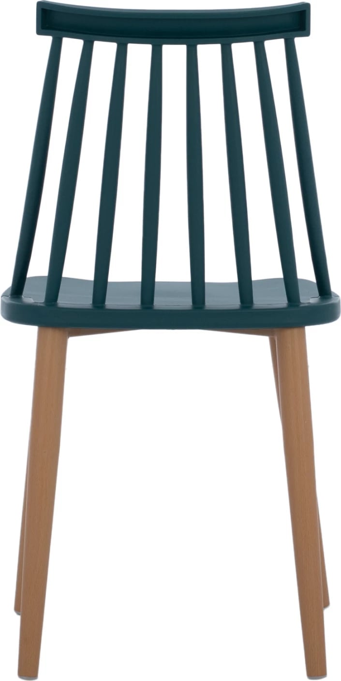 Karrige ngrënieje Vanessa blu me këmbë metalike 43x41x82,5 cm., set prej 4 copë