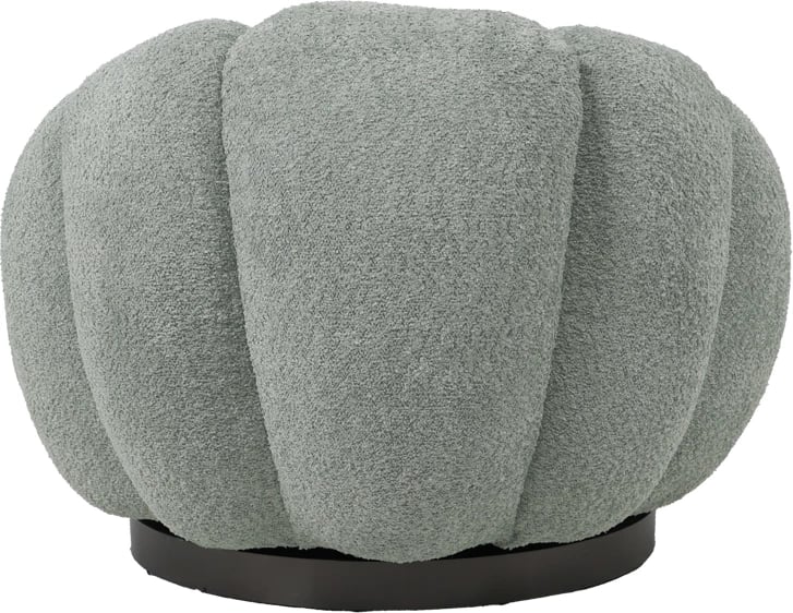 Karrige rrotulluese Nester, pëlhurë boucle, ngjyrë e gjelbër e çelët, 98x97x69cm