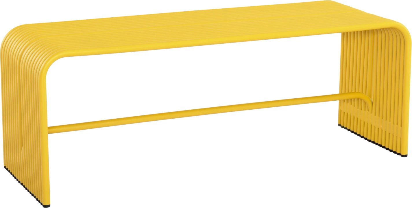 Bankë dy vendëshe INTREPID, alumin, ngjyrë e verdhë, FH6327.06, 109.5x37.5x40.5cm