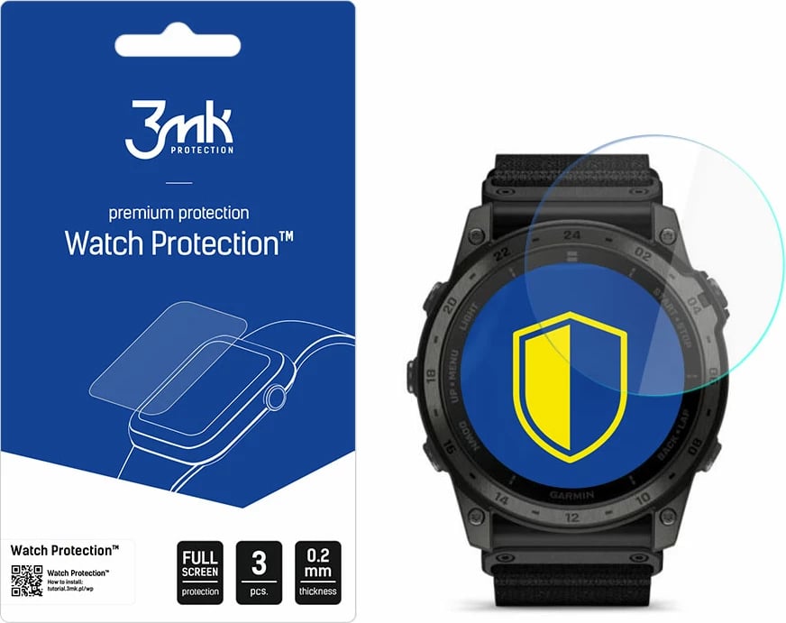 Mbrojtës xhami fleksibël për orë Garmin Tactix 7, 3mk Protection, 3 copë, 0.2 mm
