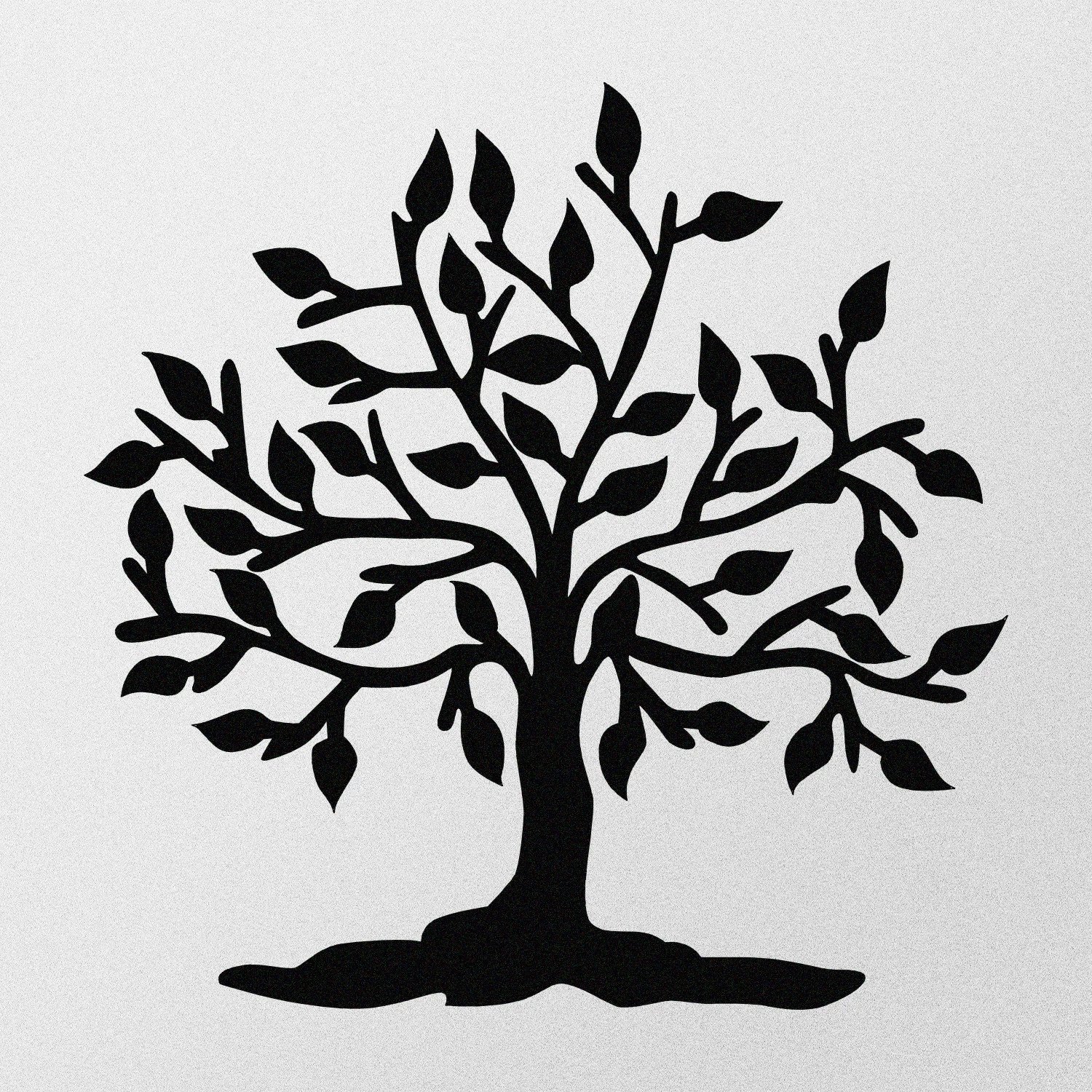 Aksesor dekorativ metalik për mur, Wallity, Kalp Agac, ngjyrë e zezë, 70x70cm