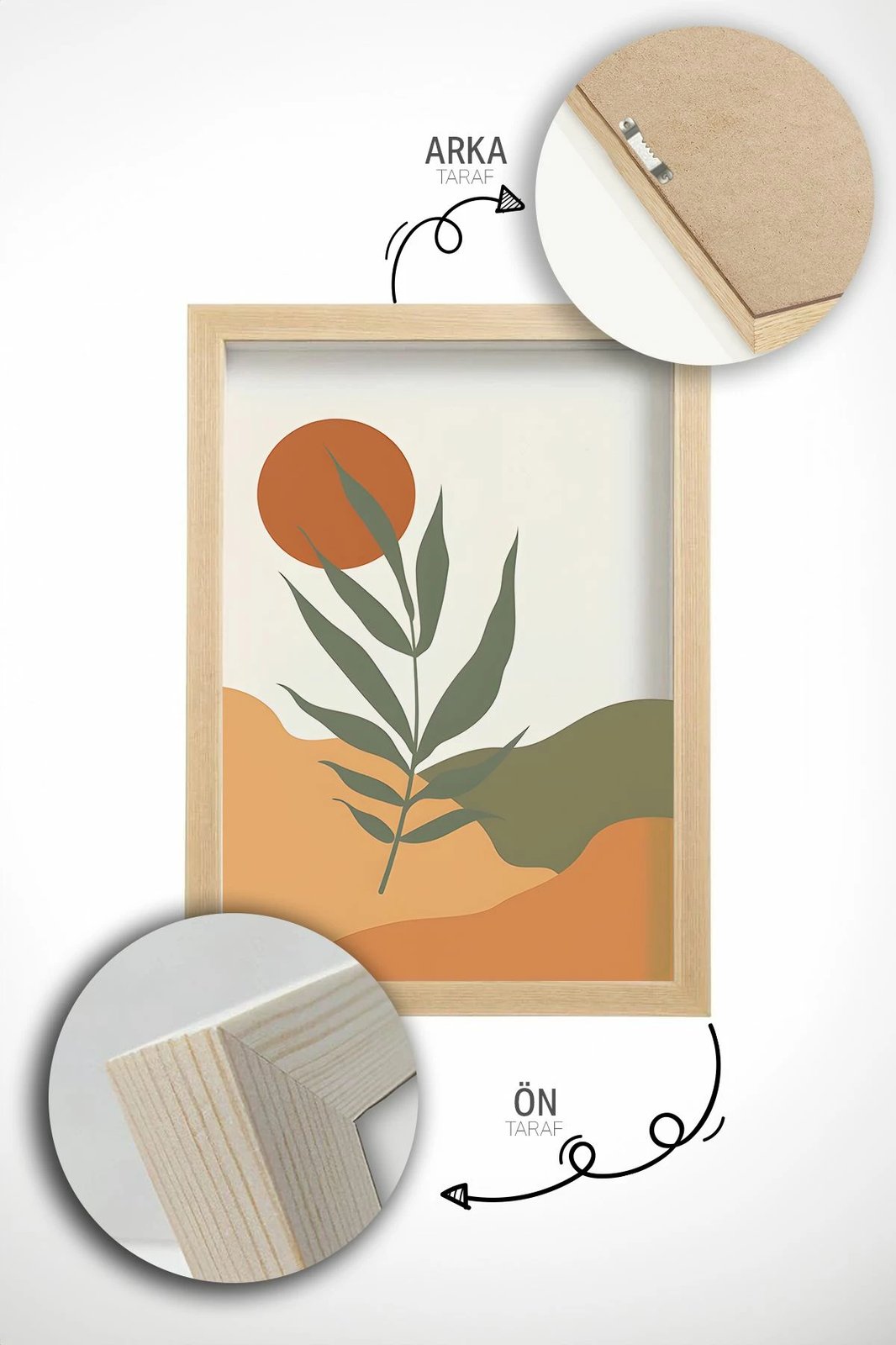 Pikturë dekorative me kornizë (3 copë), Wallity, Artvmodel21-Ahsap