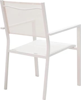 Set tavoline me karrige Kliton-Moly, alumini, ngjyrë e bardhë, 150x80x74cm