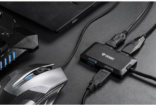 Kasë USB hub YENKEE YHB 4341BK, 4 porta, e zezë Kasë USB hub YENKEE YHB 4341BK, 4 porta, e zezë