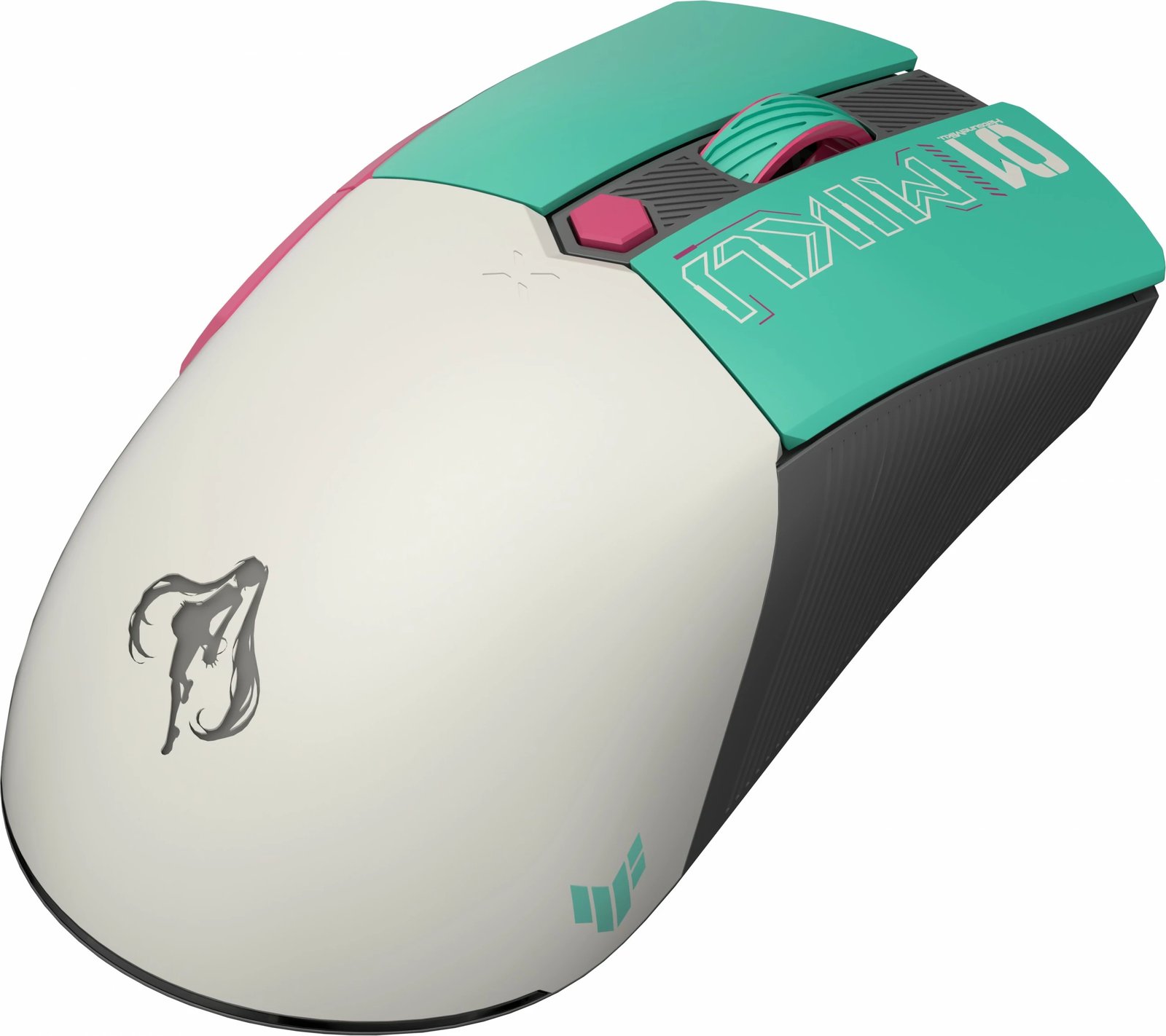 Maus wireless ASUS TUF Gaming Mini Hatsune Miku Edition, gaming, turkuaz/rozë