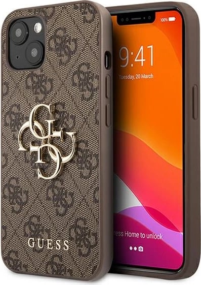 Mbështjellës Guess GUHCP13M4GMGBR për iPhone 13, 6.1", hardcase, kafe