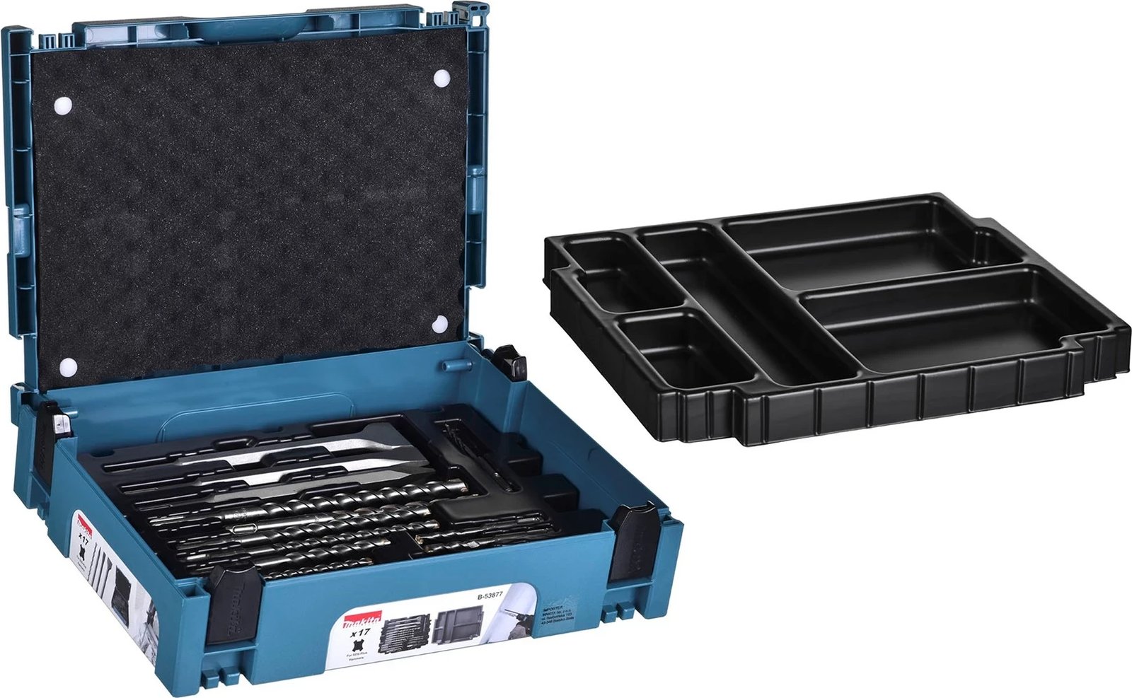 Set daltash dhe spiralesh MAKITA B-53877, 17 copë, Makpac