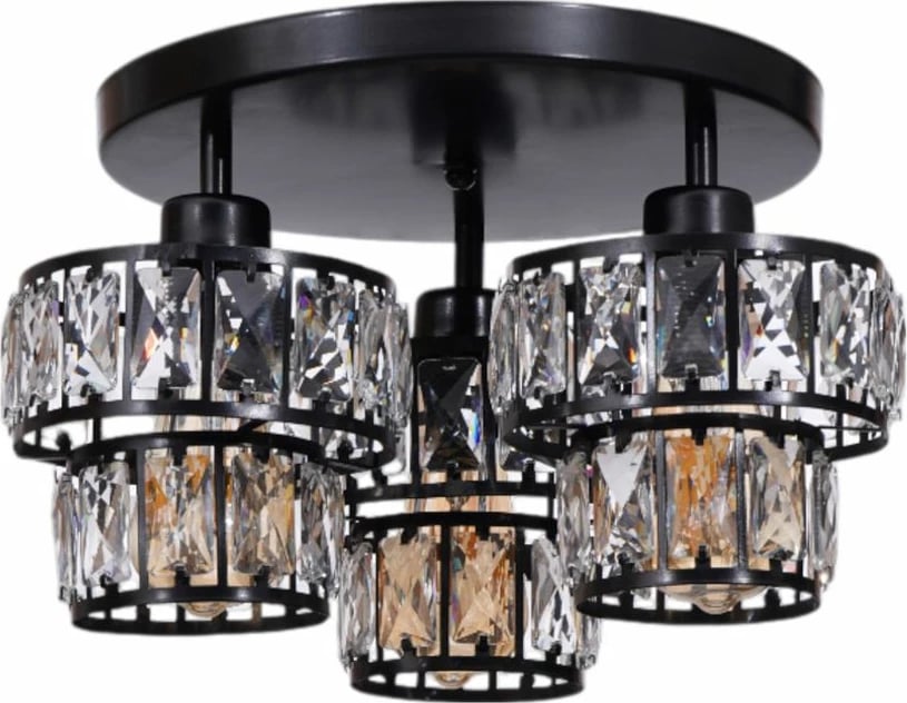 Llambadar Opviq, 9015-3, ngjyrë e zezë, metal dhe xham