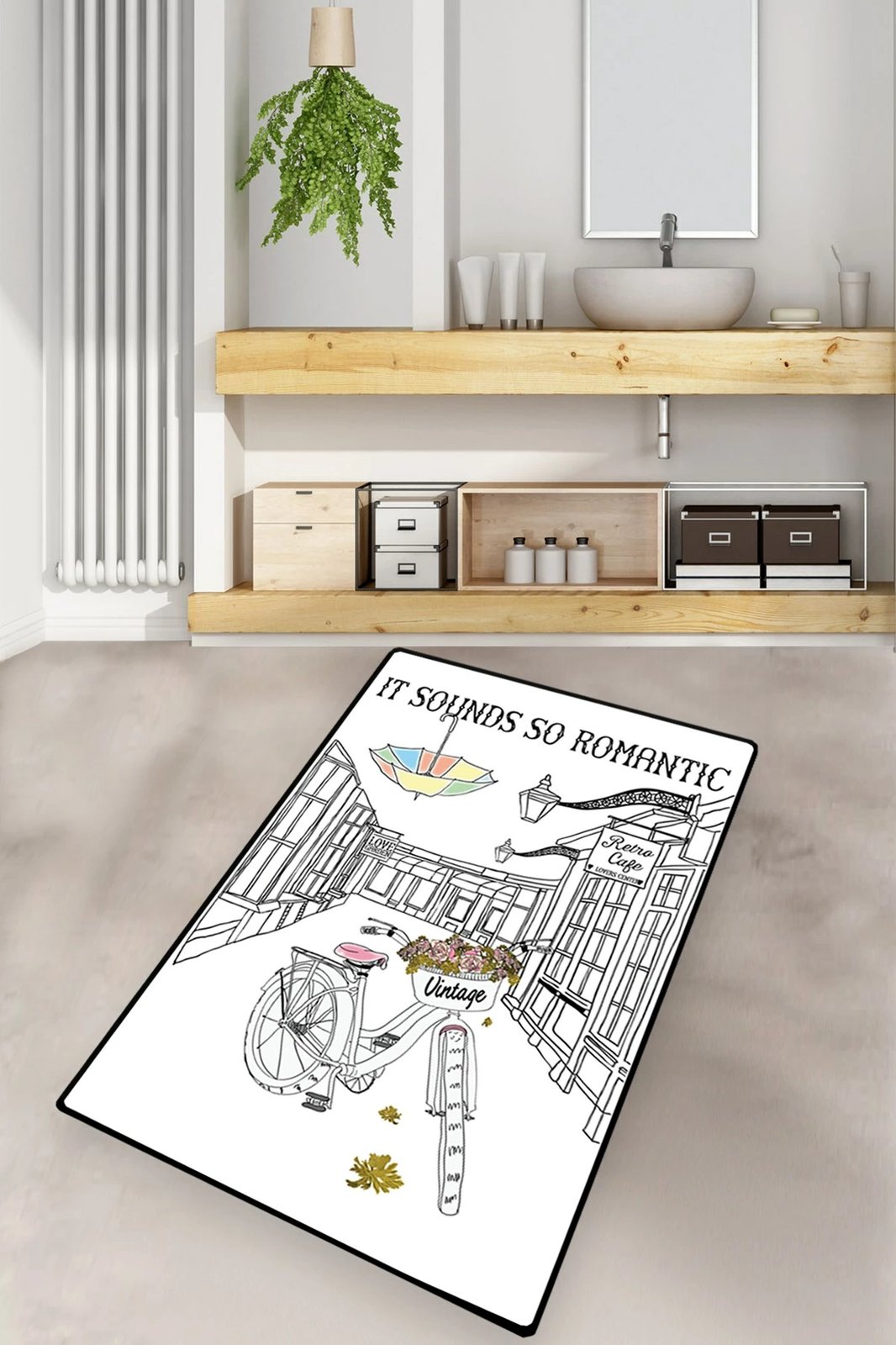 Tapet për banjo Mijölnir, shumë romantike, shumëngjyrëshe, 70x120cm