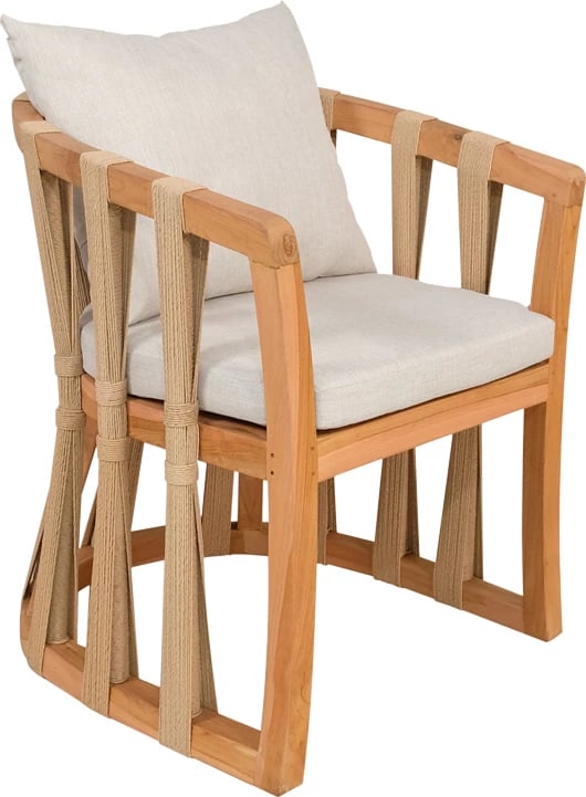 Karrige Morani skelet dru tik dhe pëlhurë, ngjyrë natyrale, 61x66x75cm