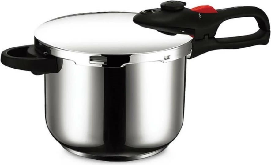 Tenxhere me presion, Feel-Maestro MR-2902, 6L, Ø22cm, 80kPa, çelik inox, e zezë/argjendtë