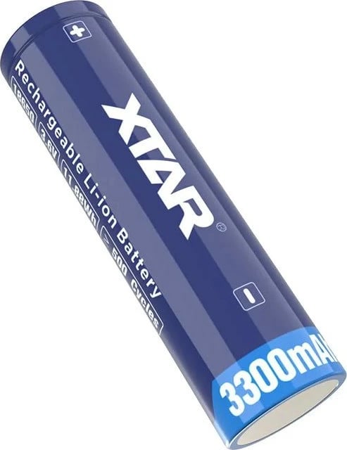 Bateri rikarikueshme XTAR 18650, 3.6V, 3300 mAh, Li-Ion, Blu
