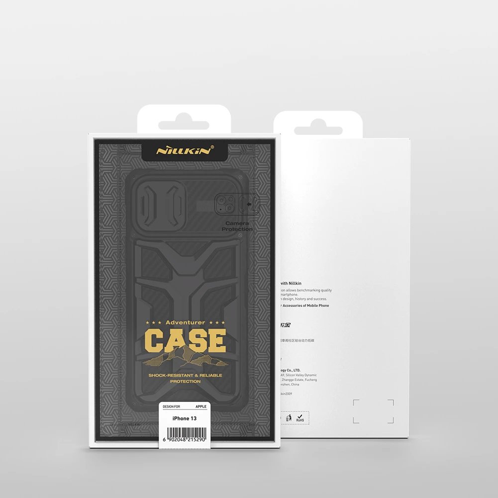 Mbështjellës Nillkin Adventurer Case për iPhone 13 Pro, me kapak kamere, i zi