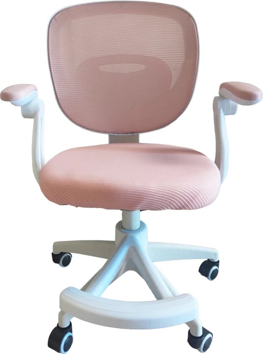 Karrige zyre për fëmijë Bernu, material rrjetë, ngjyrë rozë, 47x56x80-90cm