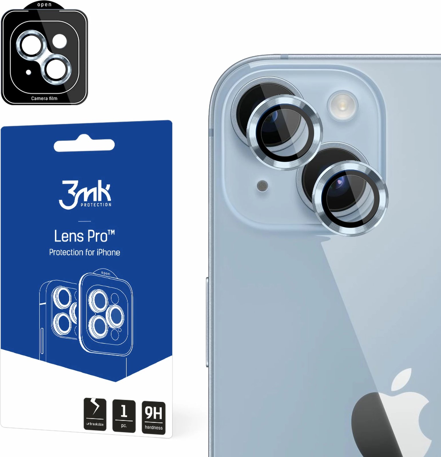 Mbrojtës xhami për kamerë 3mk Protection Lens Protection Pro për iPhone 14, Blu
