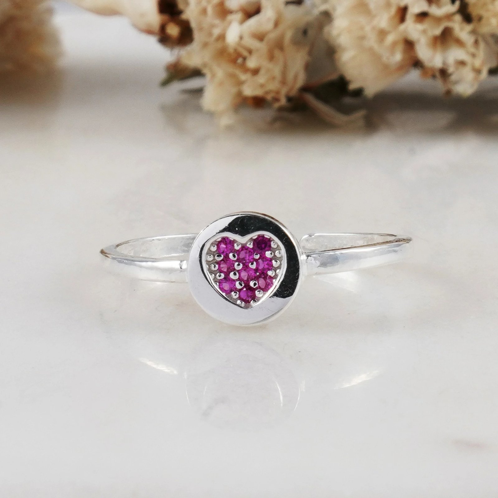 Unazë argjendi, zemër rozë, Jumeon 11910ROD