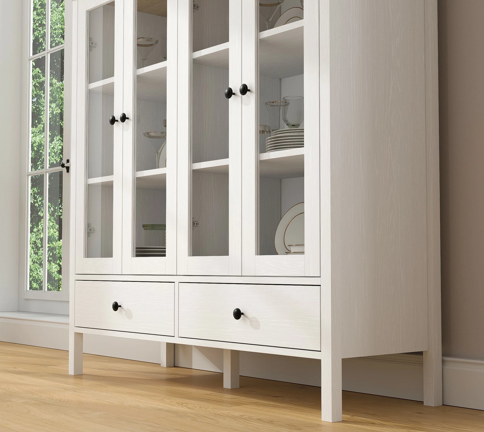 Raft librash Hanah Home, FRN-20071, ngjyrë druri dhe e bardhë