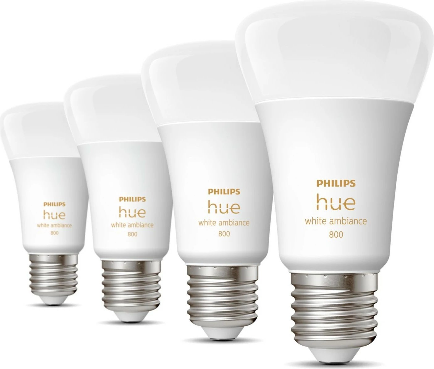 Llambë smart Philips Hue White ambience 4-pack E27, Bluetooth/Zigbee, LED, E27, A60, Bardhë Llambë smart Philips Hue White ambience 4-pack E27, Bluetooth/Zigbee, LED, E27, A60, Bardhë