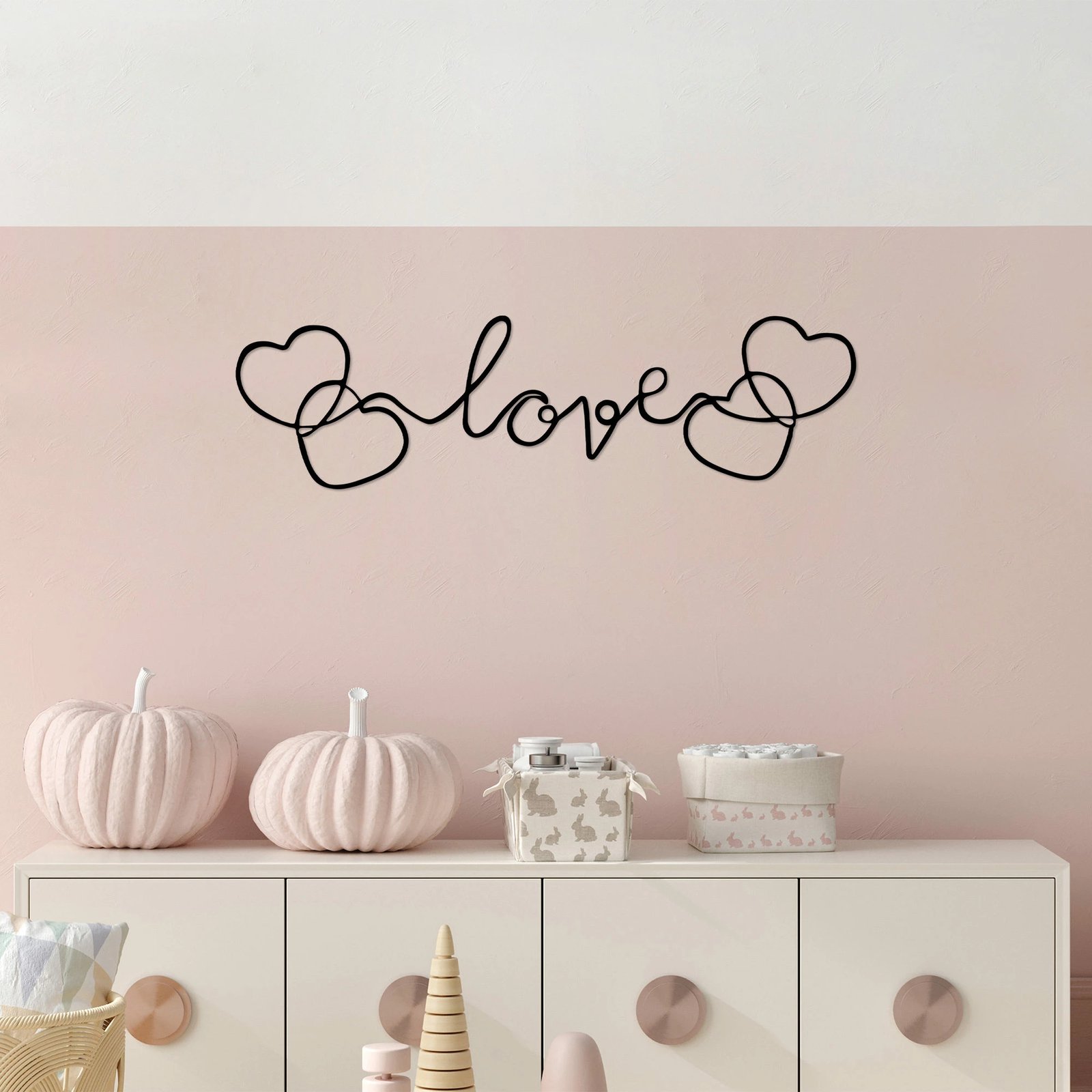 Aksesor dekorativ metalik për mur, Wallity, Love - 491