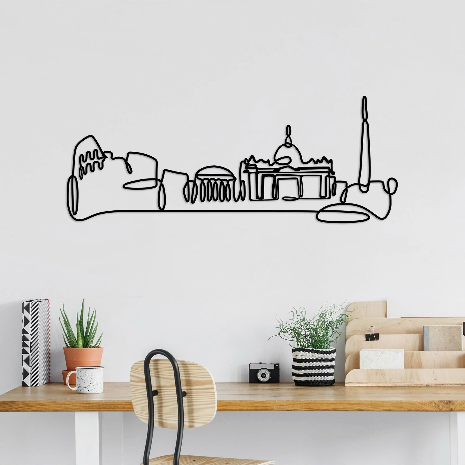 Aksesor dekorativ metalik për mur, Wallity, City