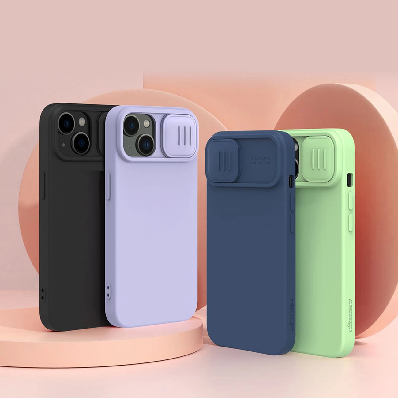 Mbështjellës Nillkin CamShield Silky Silicone për iPhone 14 Plus, me mbulesë kamere, Gjelbër