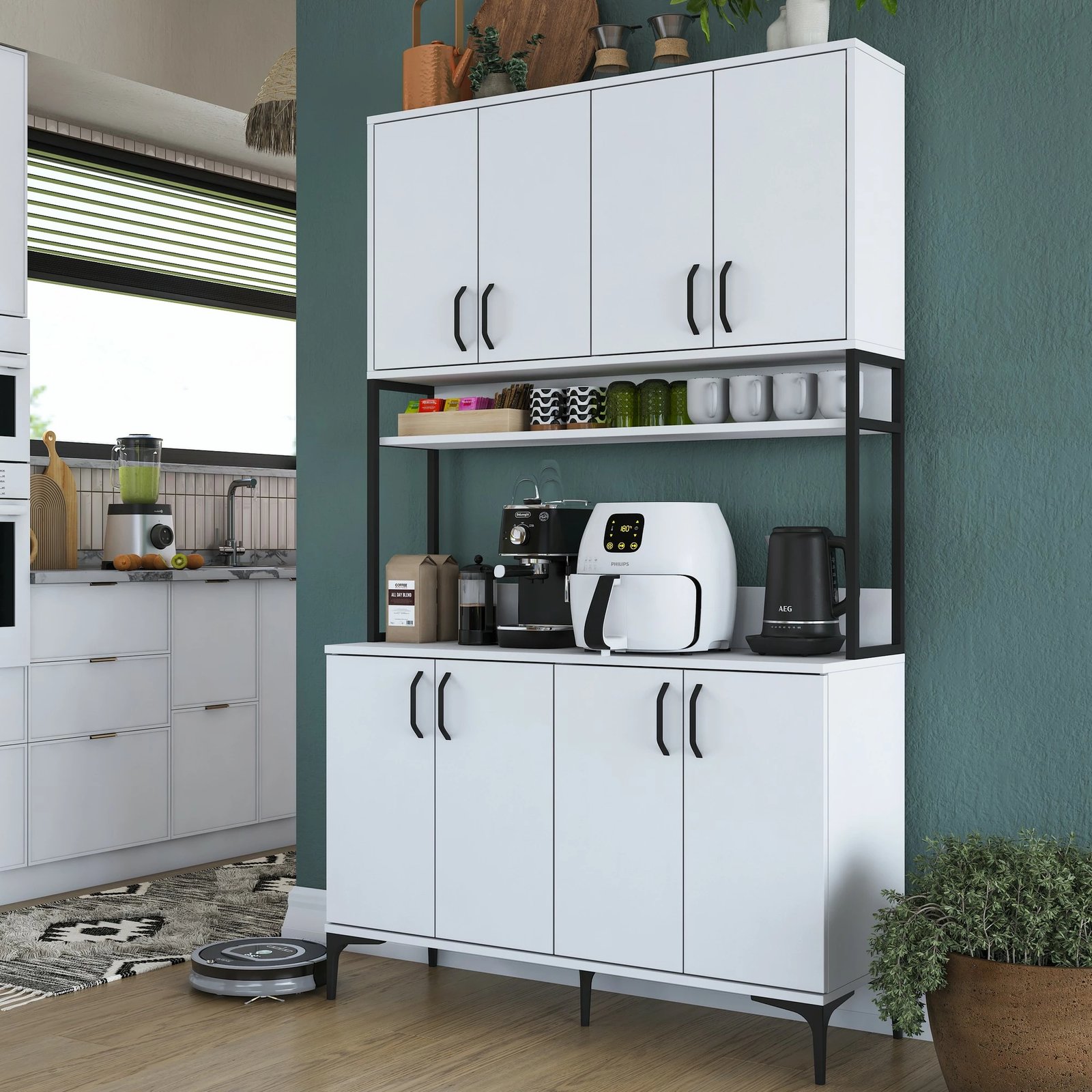 Dollap multifunksional, ngjyrë e bardhë, Skye Decor, JE173 - 3287