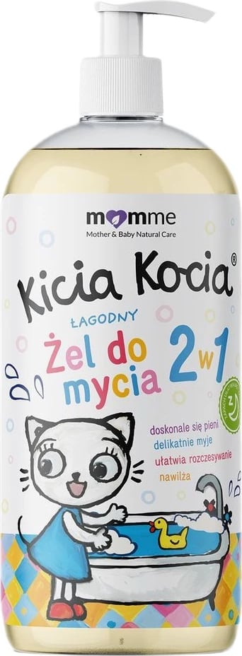 Xhel dushi dhe shampon për fëmijë MomMe Kicia Kocia Gentle 2-në-1, 500ml