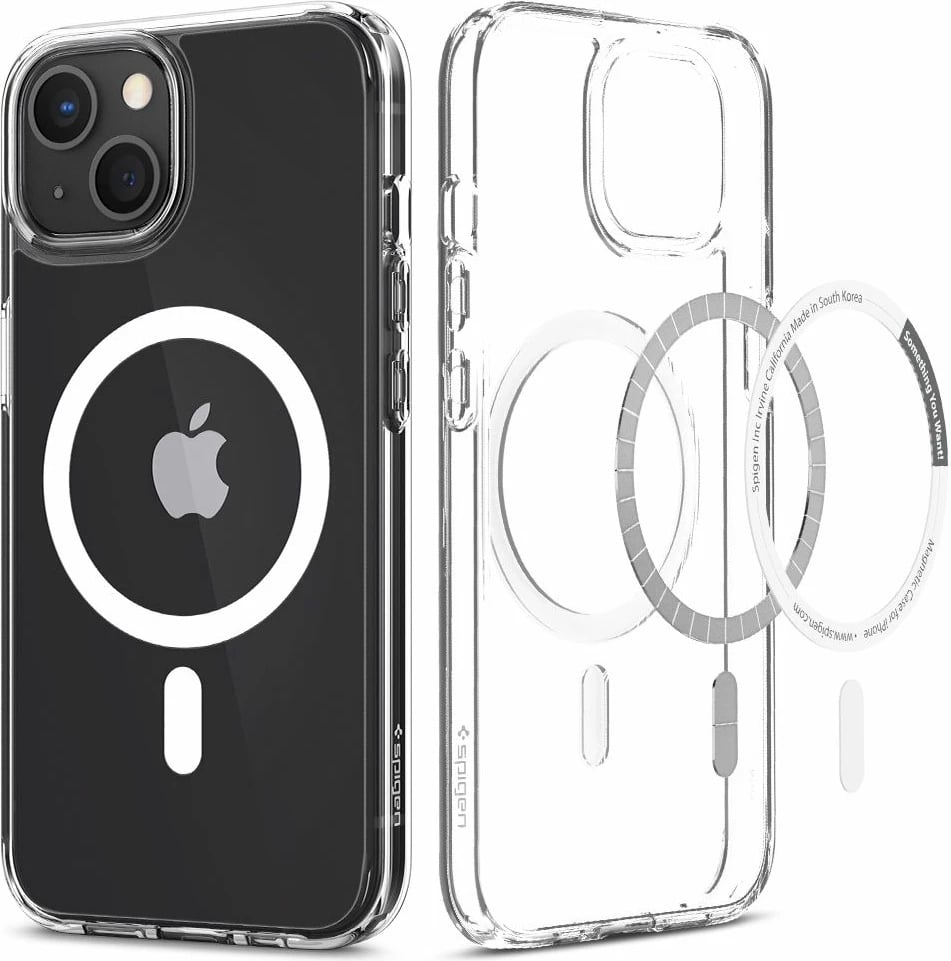 Mbështjellës Spigen Ultra Hybrid Mag me MagSafe për iPhone 13 mini, Transparent/Bardhë